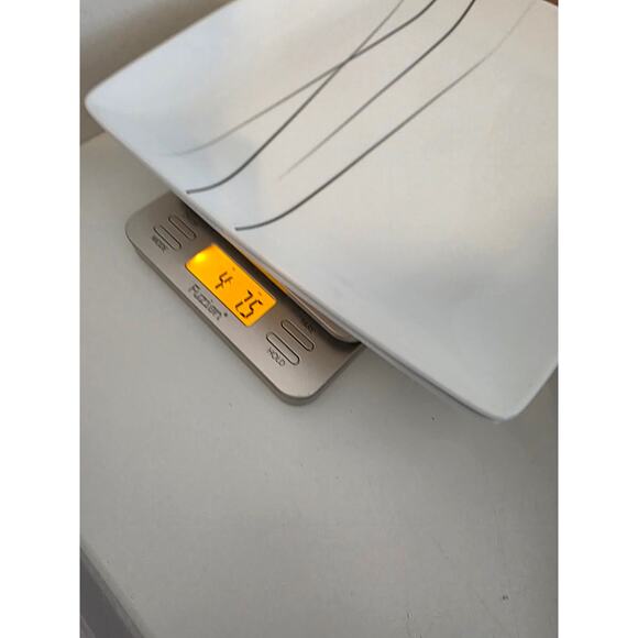 Set of 2 OVER AND BACK Central Park Black Gray Stripes Square 11" Dinner Plates - Picture 6 of 6